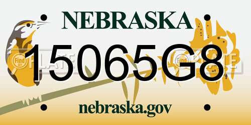 15065G8 Nebraska License Plate