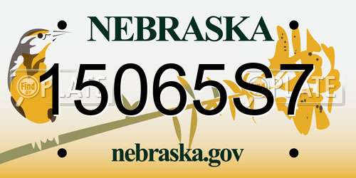 15065S7 Nebraska License Plate