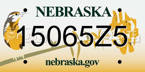 15065Z5 Nebraska License Plate