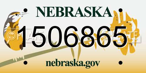 1506865 Nebraska License Plate