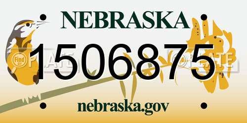 1506875 Nebraska License Plate