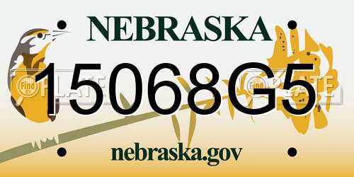 15068G5 Nebraska License Plate