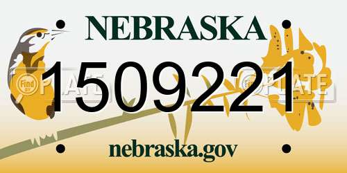 1509221 Nebraska License Plate
