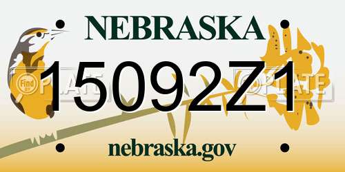 15092Z1 Nebraska License Plate