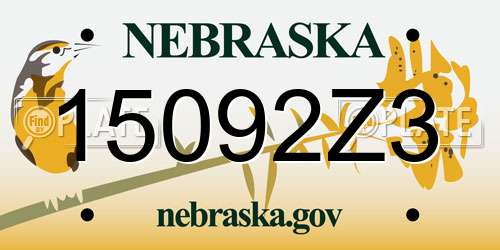 15092Z3 Nebraska License Plate