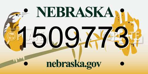 1509773 Nebraska License Plate