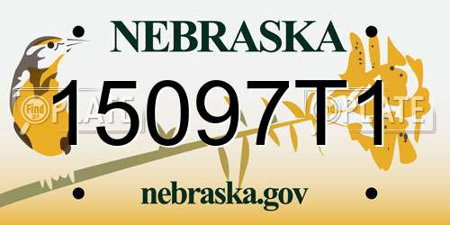 15097T1 Nebraska License Plate