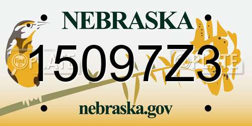 15097Z3 Nebraska License Plate