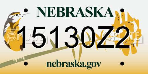 15130Z2 Nebraska License Plate