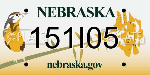151I05 Nebraska License Plate