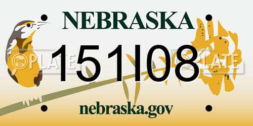 151I08 Nebraska License Plate