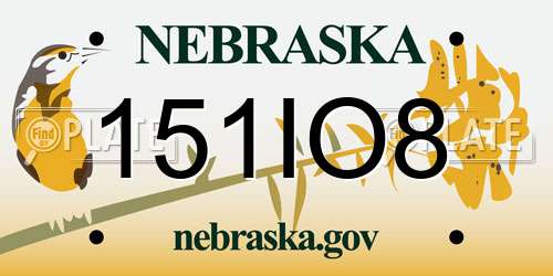 151IO8 Nebraska License Plate
