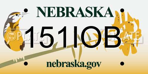 151IOB Nebraska License Plate