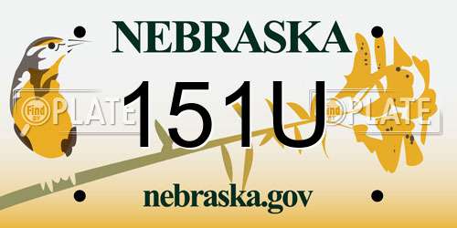 151U Nebraska License Plate