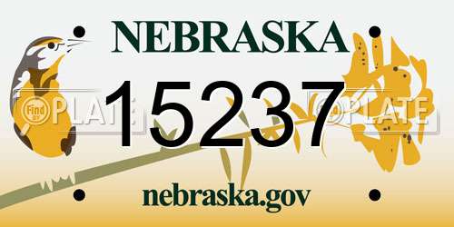 15237 Nebraska License Plate
