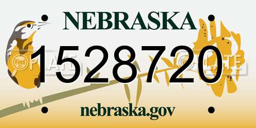 1528720 Nebraska License Plate