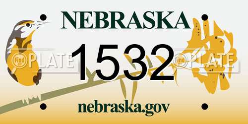 1532 Nebraska License Plate