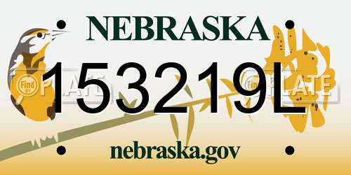 153219L Nebraska License Plate