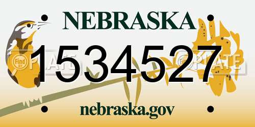 1534527 Nebraska License Plate