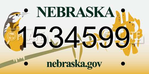 1534599 Nebraska License Plate