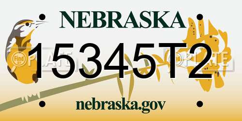 15345T2 Nebraska License Plate