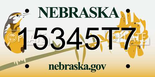 15345T7 Nebraska License Plate