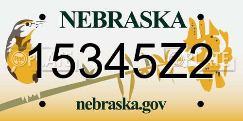 15345Z2 Nebraska License Plate