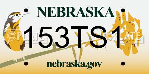 153TS1 Nebraska License Plate