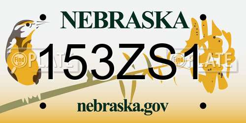 153ZS1 Nebraska License Plate