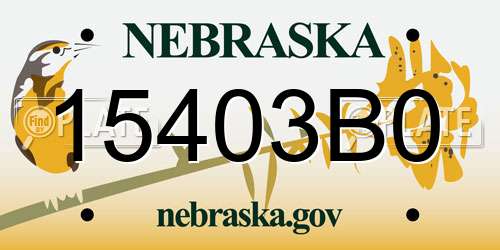 15403B0 Nebraska License Plate