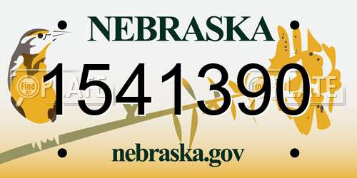 1541390 Nebraska License Plate
