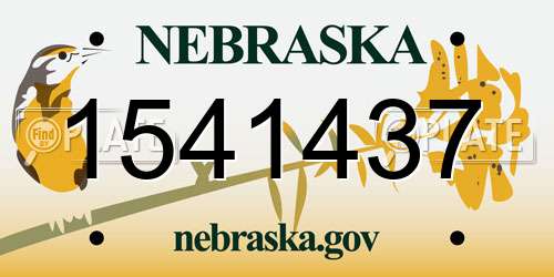 1541437 Nebraska License Plate