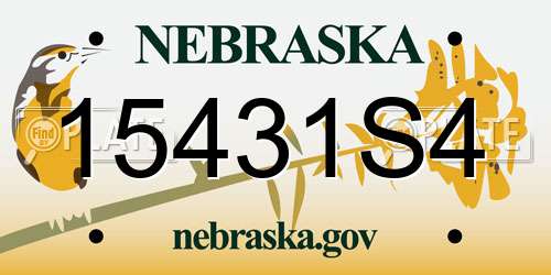15431S4 Nebraska License Plate