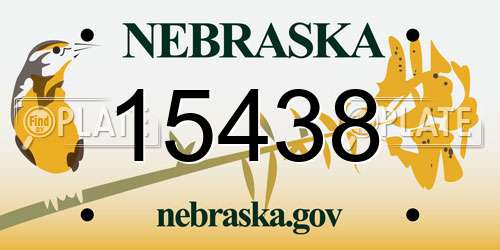 15438 Nebraska License Plate