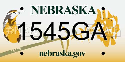 1545GA Nebraska License Plate