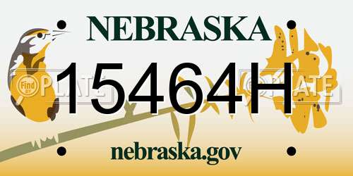 15464H Nebraska License Plate