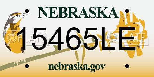 15465LE Nebraska License Plate