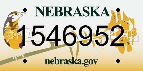 1546952 Nebraska License Plate