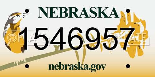 1546957 Nebraska License Plate