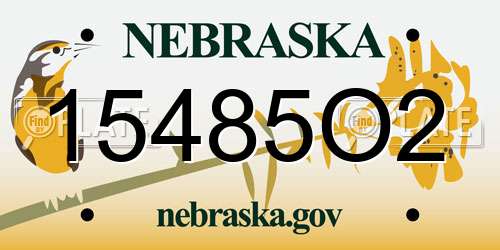 15485O2 Nebraska License Plate