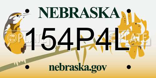 154P4L Nebraska License Plate