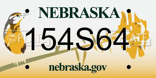 154S64 Nebraska License Plate