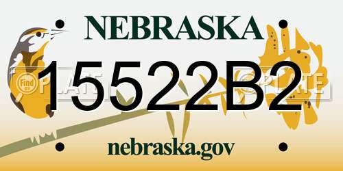 15522B2 Nebraska License Plate