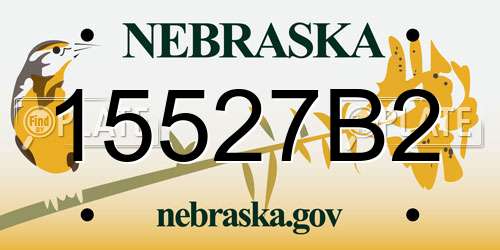 15527B2 Nebraska License Plate