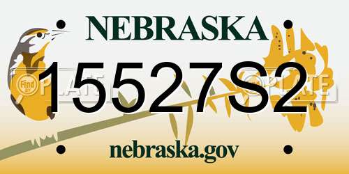 15527S2 Nebraska License Plate