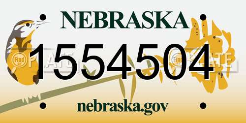 1554504 Nebraska License Plate