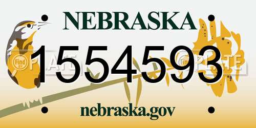 1554593 Nebraska License Plate