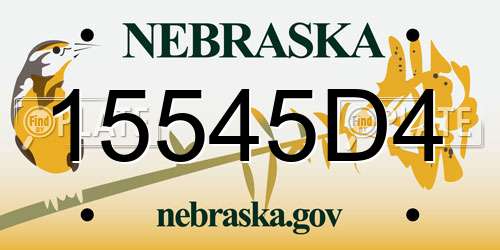 15545D4 Nebraska License Plate