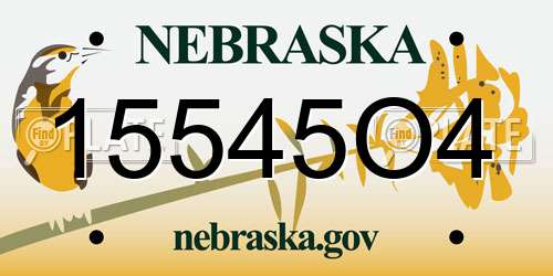 15545O4 Nebraska License Plate