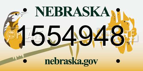 1554948 Nebraska License Plate